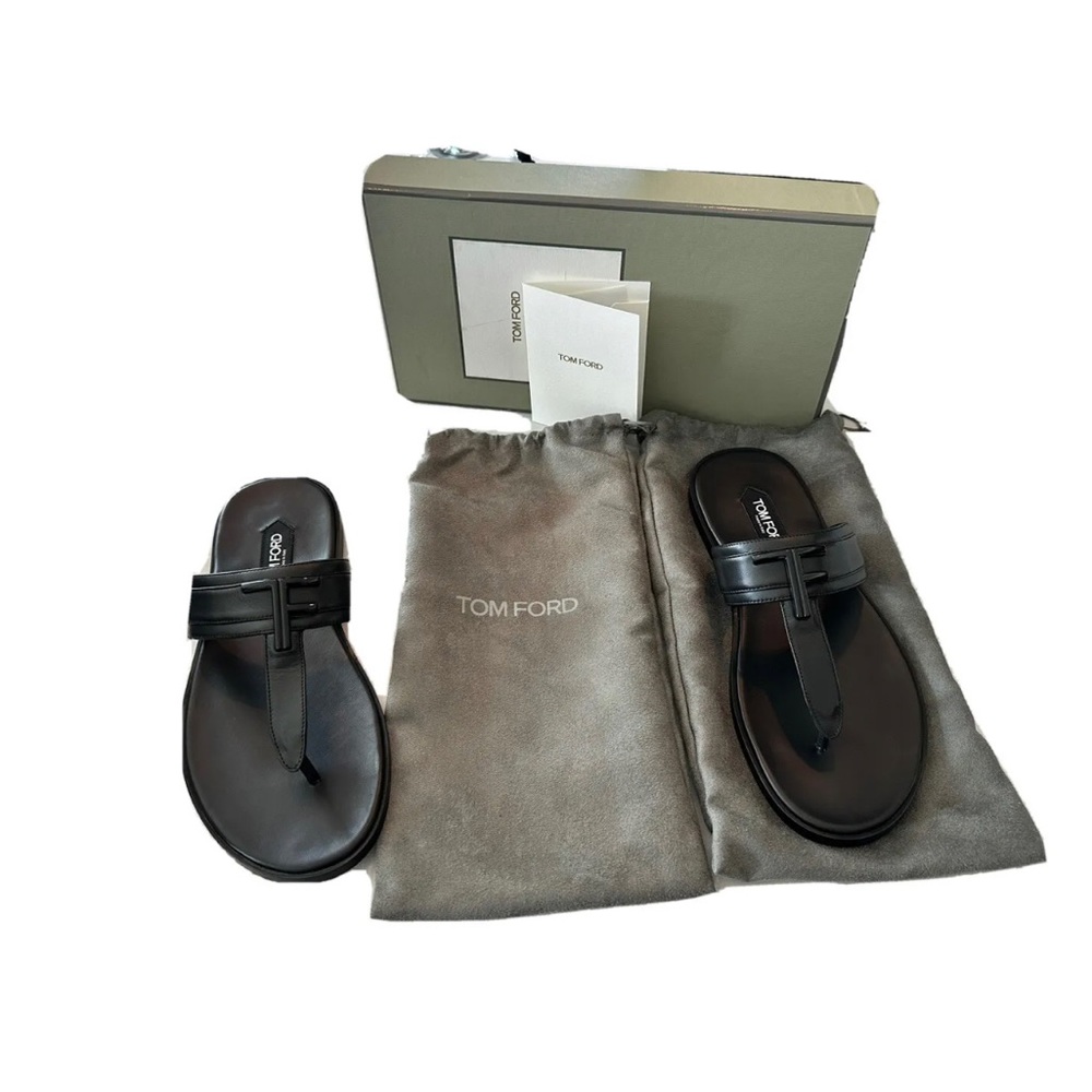 TOM FORD SMOOTH LEATHER BRIGHTON SANDALS - Picture 6 of 8